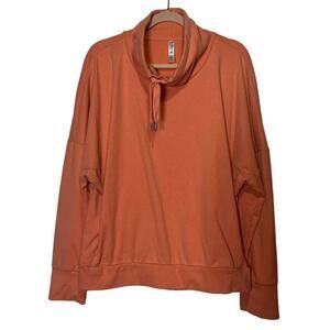 Kyodan Outdoor Drawstring Mock Neck Pullover Sweatshirt Orange Women's Size XXL